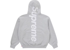 Supreme Satin Applique Hooded Sweatshirt (FW25) Heather Grey