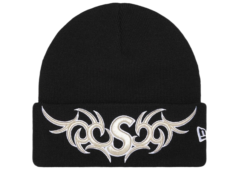 Supreme New Era Tribal S Logo Beanie Black-Supreme-pikastore.cz