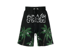 Palm Angels Palms And Skull Vintage Sweatshorts Black