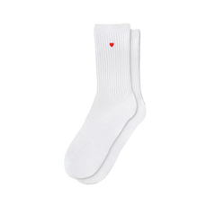 Capkov Embroidery Socks White Heart