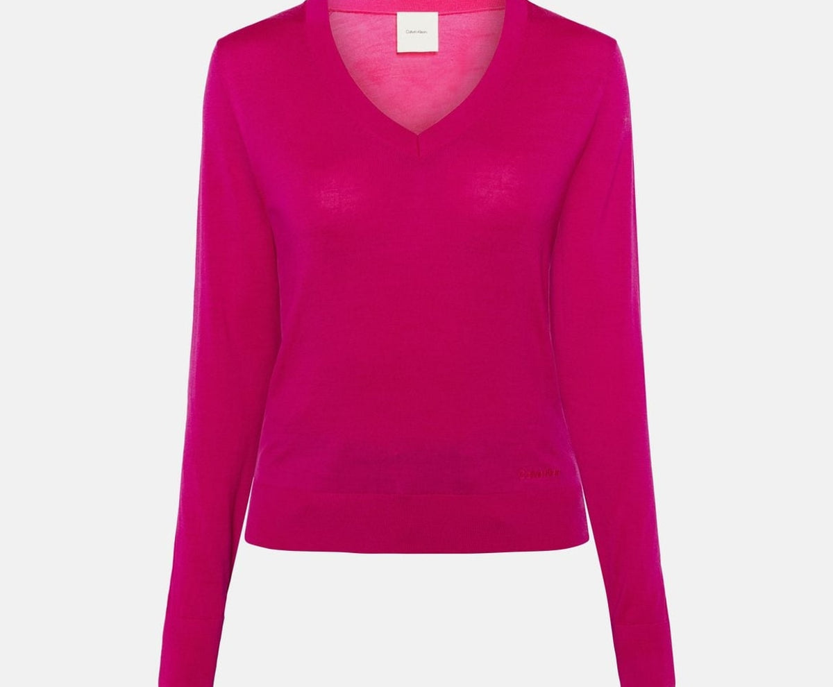 Calvin Klein Wool pullover Pink – îmbrăcăminte, roz