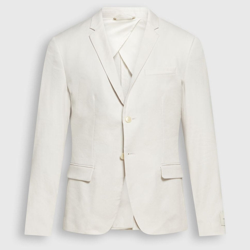 Calvin Klein Linen-blend suit jacket Ecru – Jacke