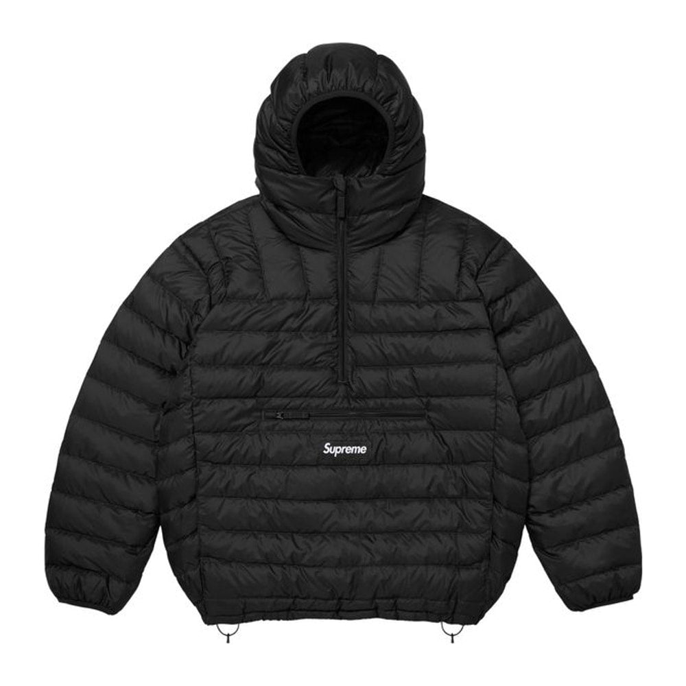 Supreme Micro Down Half Zip Hooded Pullover Black – sweat