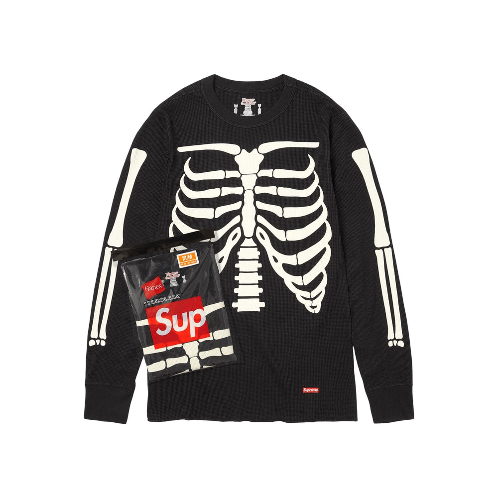 Supreme x Hanes Bones Thermal Crew (1 Pack) Black – kleding