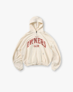 Represent Owners Club Zip Through Hoodie Buttercream