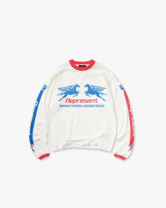 Represent Mesh Pegasus Tricou cu mânecă lungă Flat White