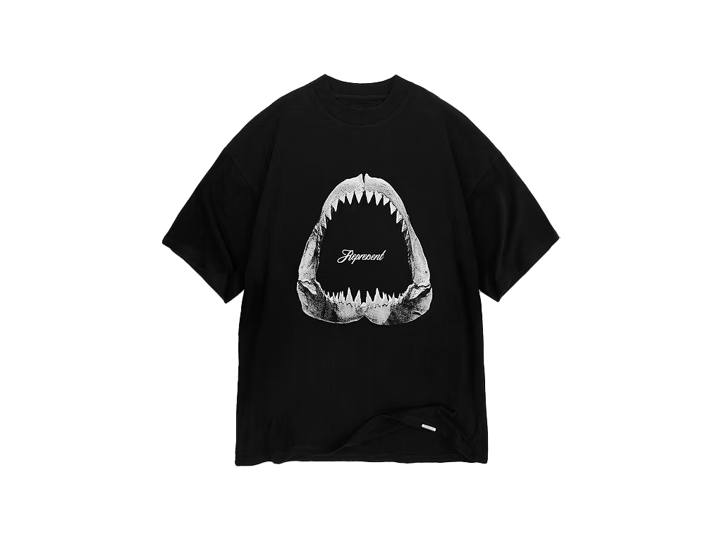 Represent Shark Jaws T-shirt Off Black