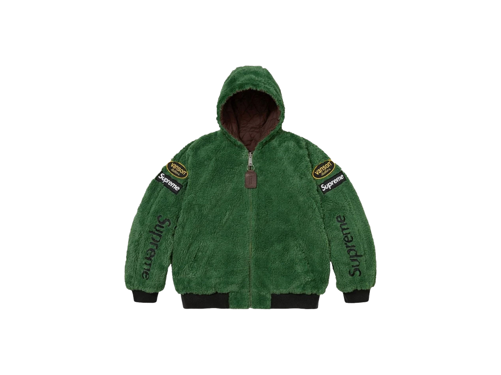 Supreme x Vanson Leathers Reversible Quilted Hooded Jacket Brown-Supreme-pikastore.cz