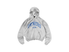 Represent Owners Club Zip Through Hoodie Sprayed Ice Grey Marl